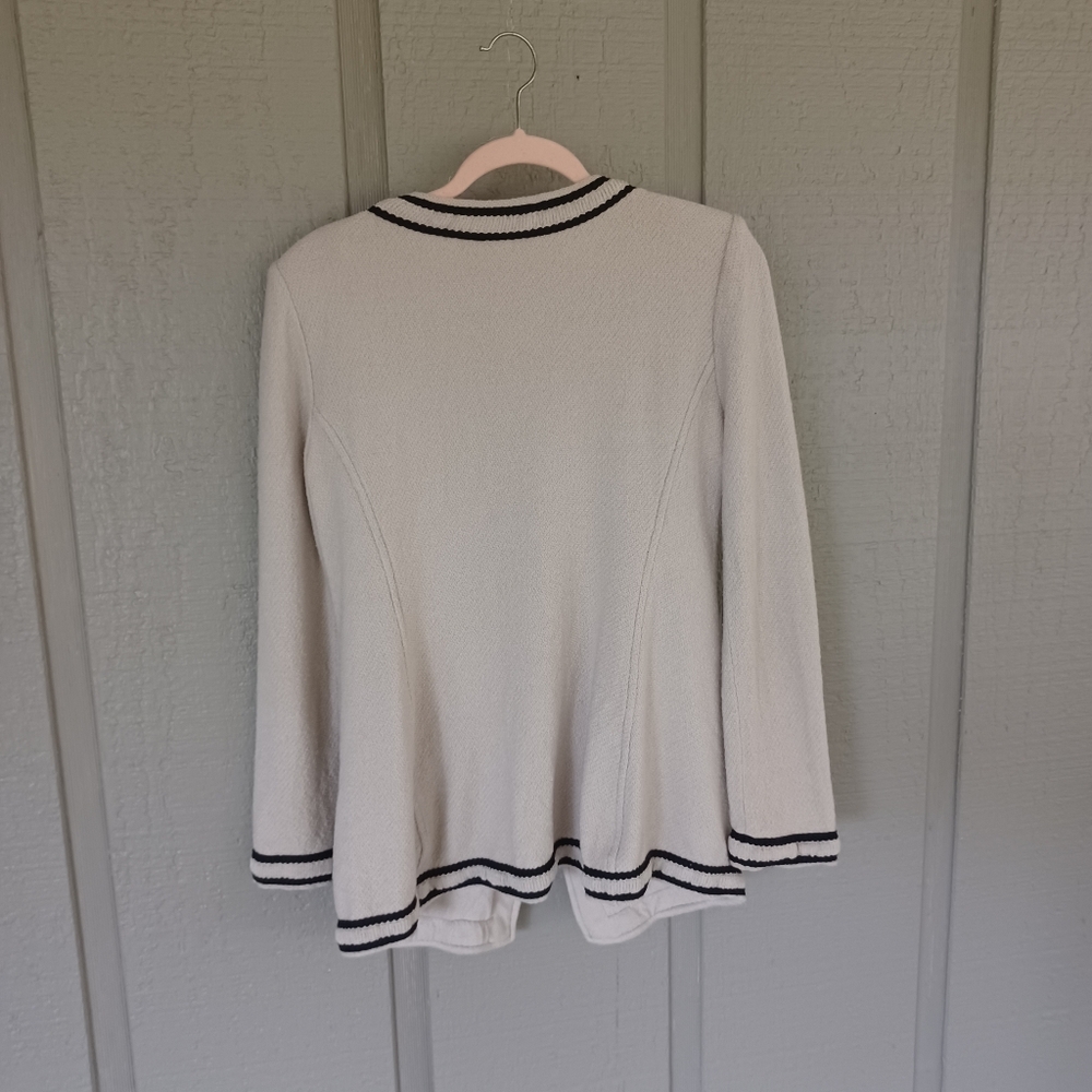 St John Wool Blend Jacket Size 8 Women Quiet Luxury Long Sleeve Knit Pockets - Picture 4 of 16